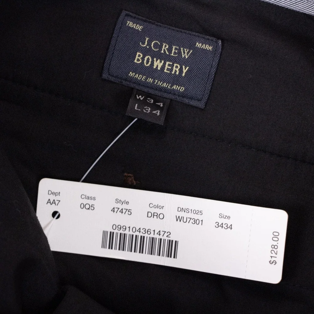 NWT J.Crew Bowery Slim Fit Wool Dress Pants Mens 34x34 Blue $128 MSRP